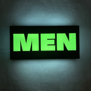 MEN sign Night Light Wall Light or Night Light - Illuminated Sign