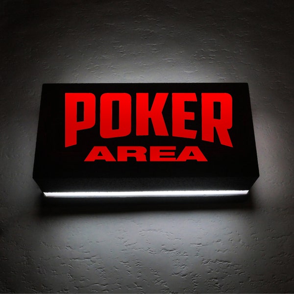 POKER AREA Sign led wall light Lampe d’ambiance Eclairage Applique Murale  - Enseigne Lumineuse