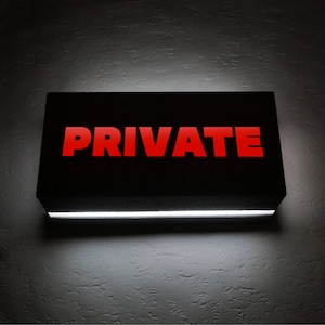 PRIVATE Sign led Night Light Mood Lamp Lighting - Illuminated Sign