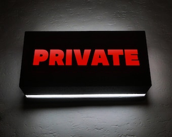 PRIVATE Sign led Night Light Mood Lamp Lighting - Illuminated Sign
