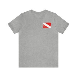 Unisex Men's and Women's Dive Flag T Shirt Diver Down Flag Tee, Scuba Diving Gift, Scuba T-Shirt