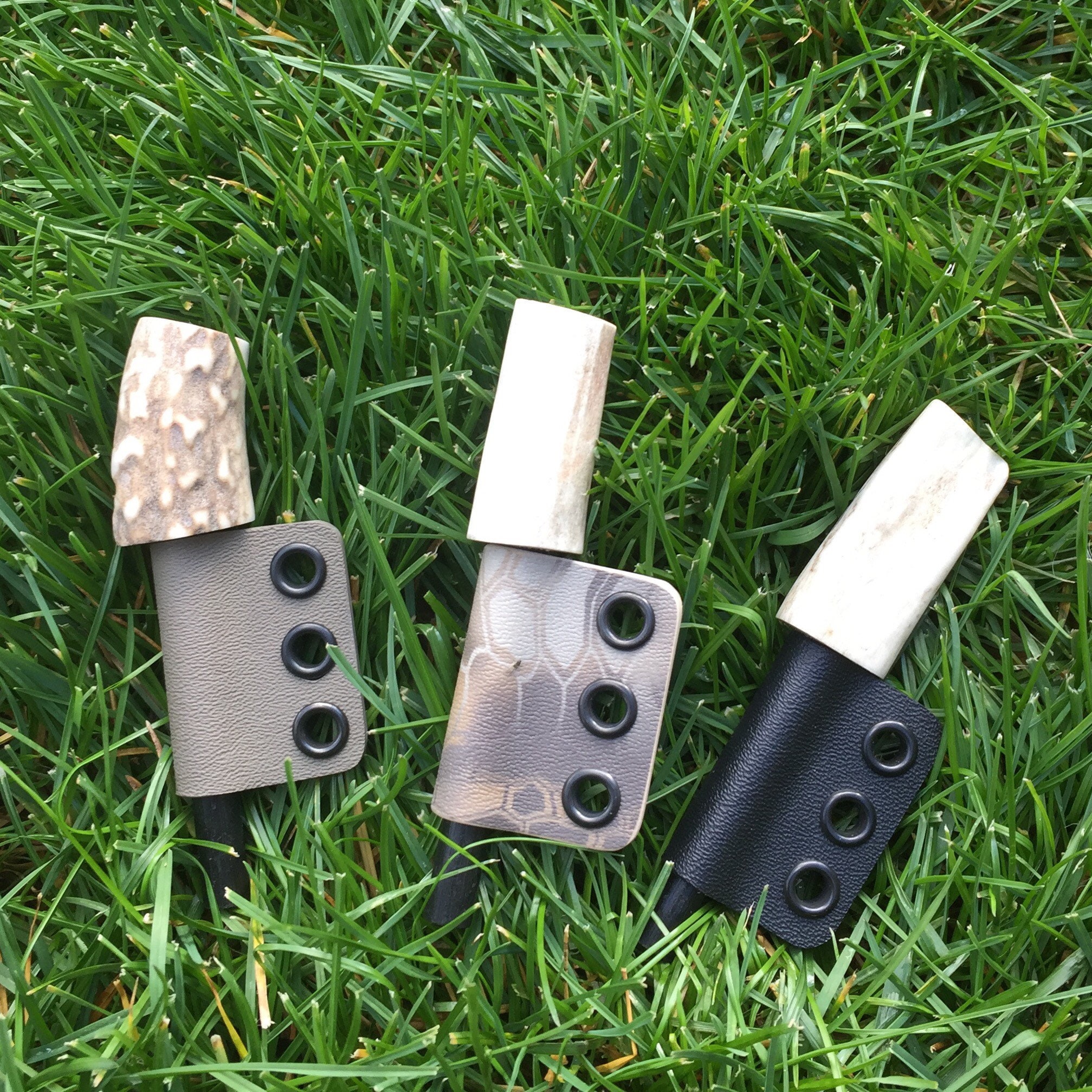 Fire Steel / Ferrocerium Rod with Antler Handle and Kydex Rod Holder