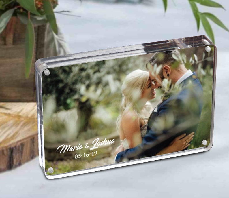 Custom Frames For Wedding Personalized 2 Sided Acrylic Picture 4 X6 With E S Monogram Or Saying Box Of 25