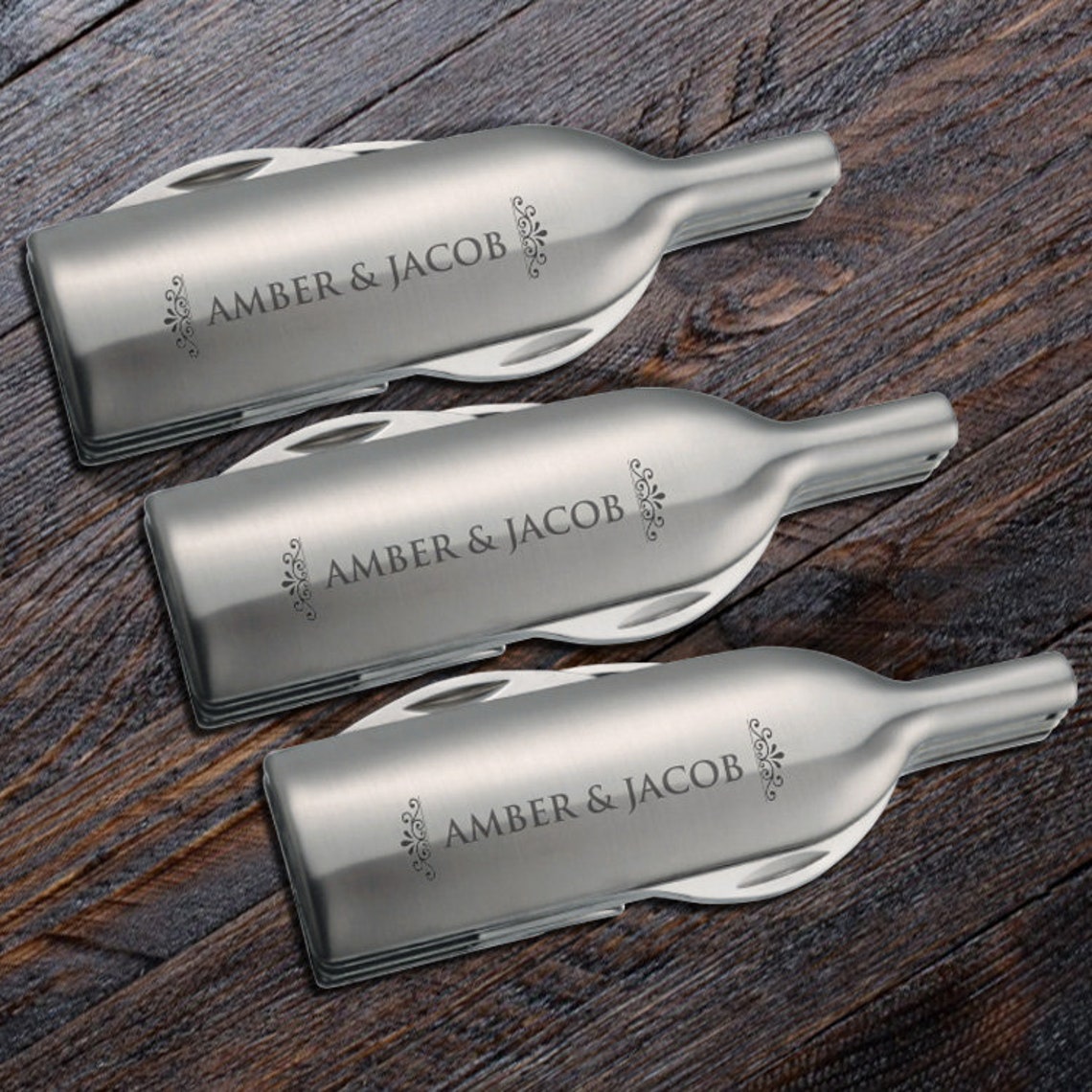 Cute Wine Opener Wedding Favor Ideas Custom Personalized Etsy