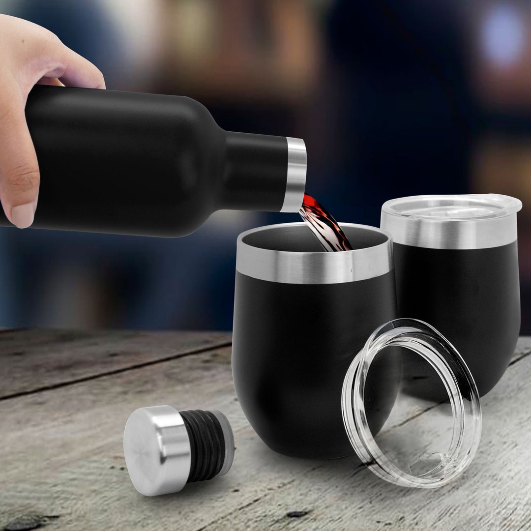 Stainless Steel Wine Bottle Tumbler Set Insulated Double Walled Wine