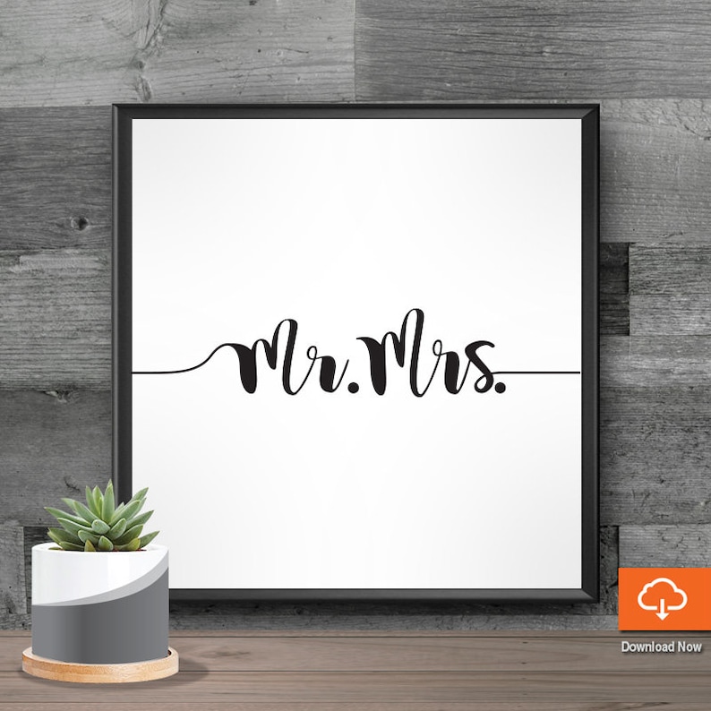 Mr Mrs Wedding Cut Files for Wall Decor  Bride and Groom SVG image 0