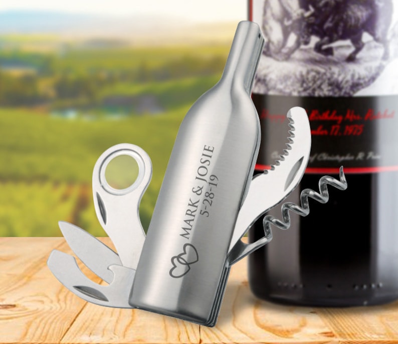 Cute Wine Opener Wedding Favor Ideas Custom Personalized Etsy