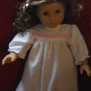 white cotto nightgown to fit 18" doll