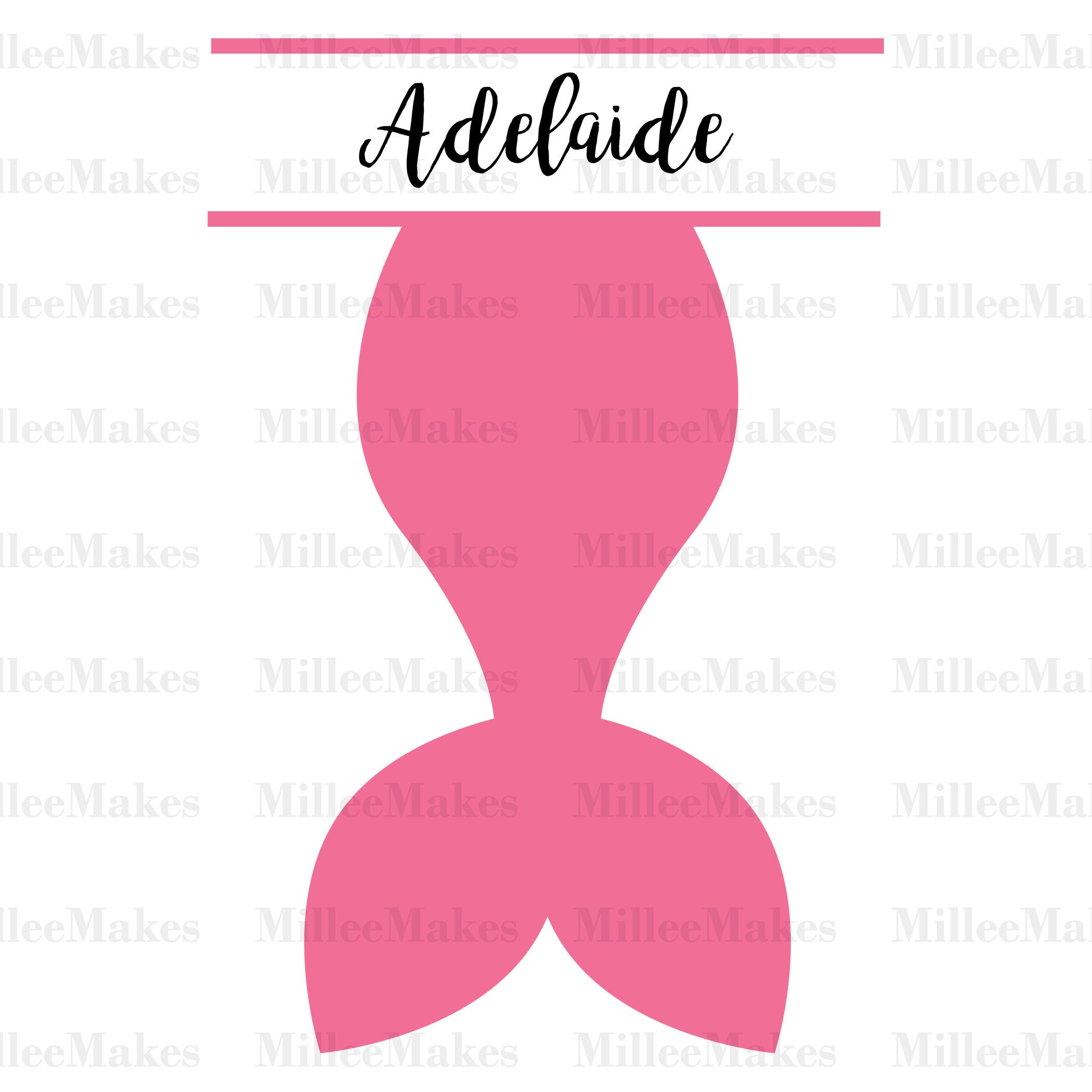 Download Mermaid Tail Monogram Vector Svg For Cricut Mermaid Name Etsy