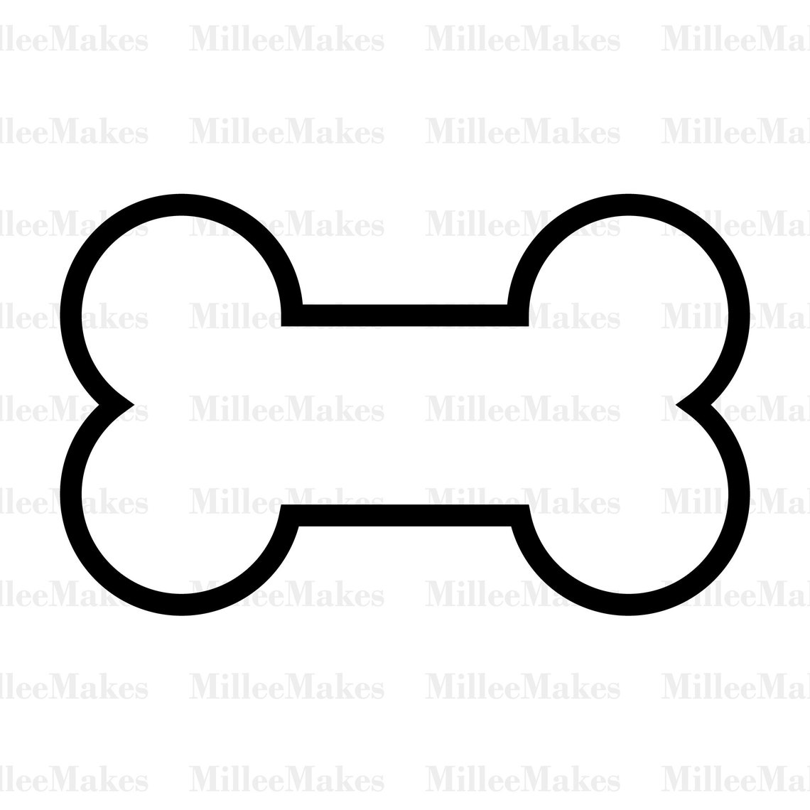 Kurzer Hund Knochen Umriss Vektor Hund Knochen SVG Cricut | Etsy