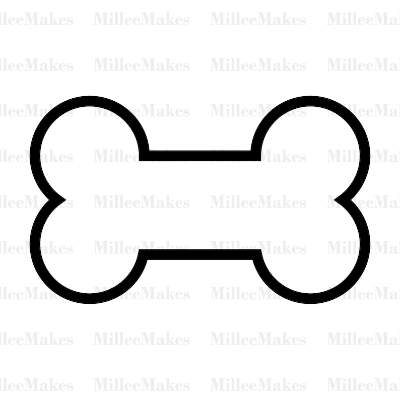 Download Short Dog Bone Outline Vector Dog Bone SVG Cricut Machine ...