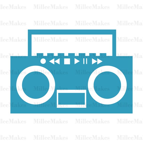 Boombox Vector Music Svg Cassette Player Clipart Htv Cut Etsy