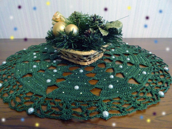 Albero Di Natale Uncinetto Punto Coccodrillo.Natale Doily Crochet Doily Home Decor Tabella Decorazione Etsy