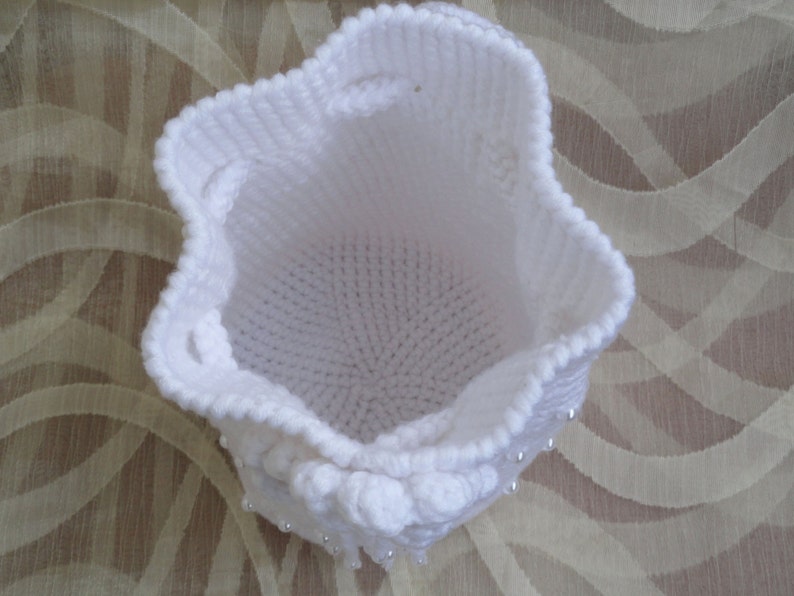 White bridal purse Bridal clutch Wedding purse Crochet white | Etsy
