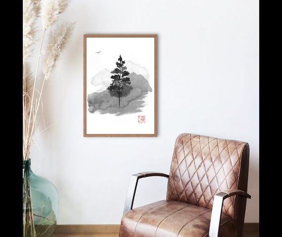 Tree | Original Sumi-e Painting – Japanese Ink Art by Pechane