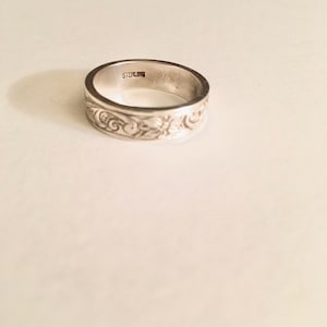 Custom Engraved Sterling Silver Wedding Band Made to Order