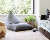 BONITA BEAN BAG, Charcoal, Chair bean bag, Washed textiles