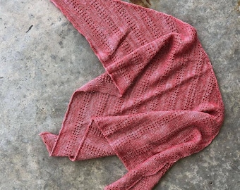 The Thatch Shawl Knitting Pattern - Instant PDF Download | Textured DK Weight Shawl | Beginner Friendly Asymmetrical Triangle Wrap Pattern
