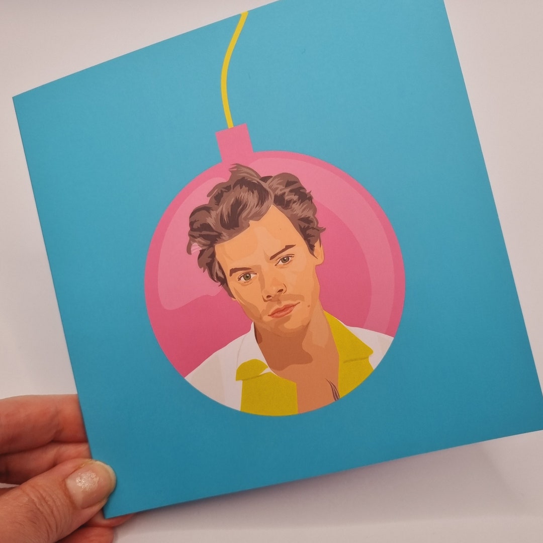 Harry Styles Christmas Card Harry Styles Bauble Card Harry Etsy UK