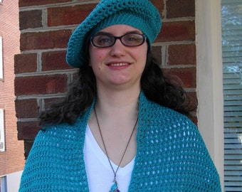 Crochet Pattern - Charlie (Wrap & Beret) Set