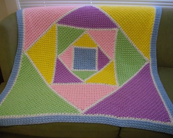 Crochet Pattern - Squarangle Blanket