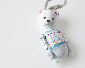 Teddy bear miniature - Teddy Sculpture Art Figurine bear ooak doll Handmade hand painted Hand sculptured