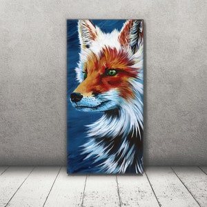 Fox print - Fox Canvas - Fox art - Fox painting  - Fox wall art - Fox Gift - woodland art - Gift For Mom - Fox - Fox Painting for Nursery