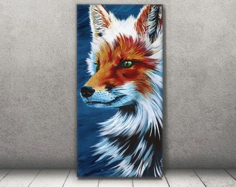 Fox print - Fox Canvas - Fox art - Fox painting  - Fox wall art - Fox Gift - woodland art - Gift For Mom - Fox - Fox Painting for Nursery