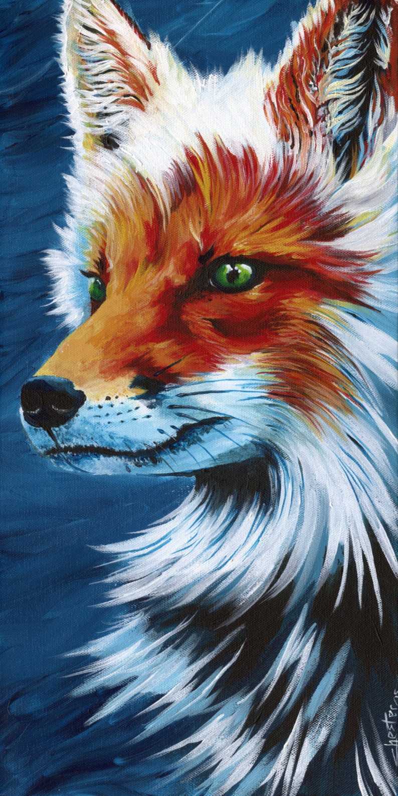 Fox Print Fox Canvas Fox Art Fox Painting Fox Wall Art - Etsy