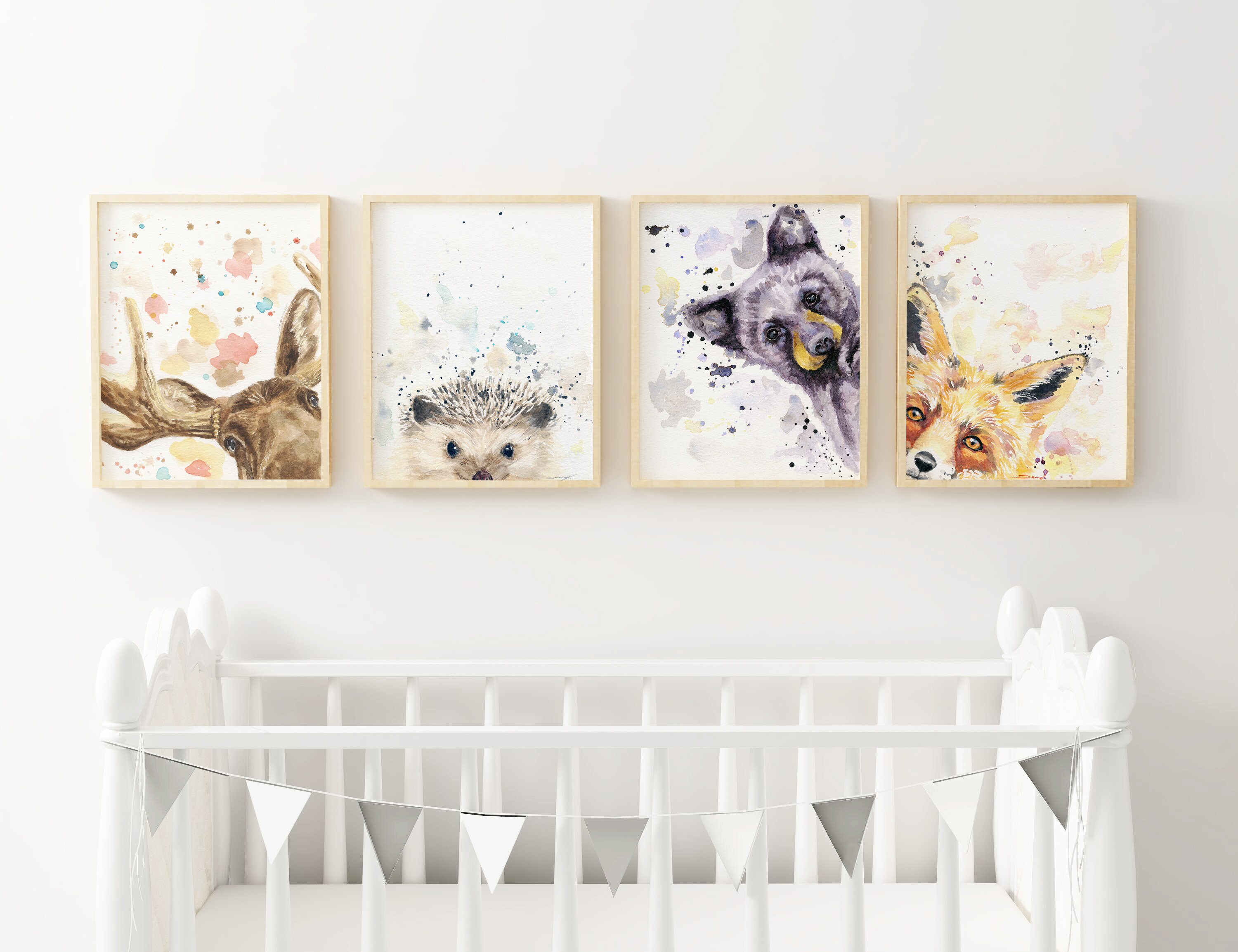 Woodland Nursery Love Lives Here Watercolor Nursery Art Woodland Nursery Art Watercolor Woodland Art DIGITAL-YOU PRINT Woodland Decor