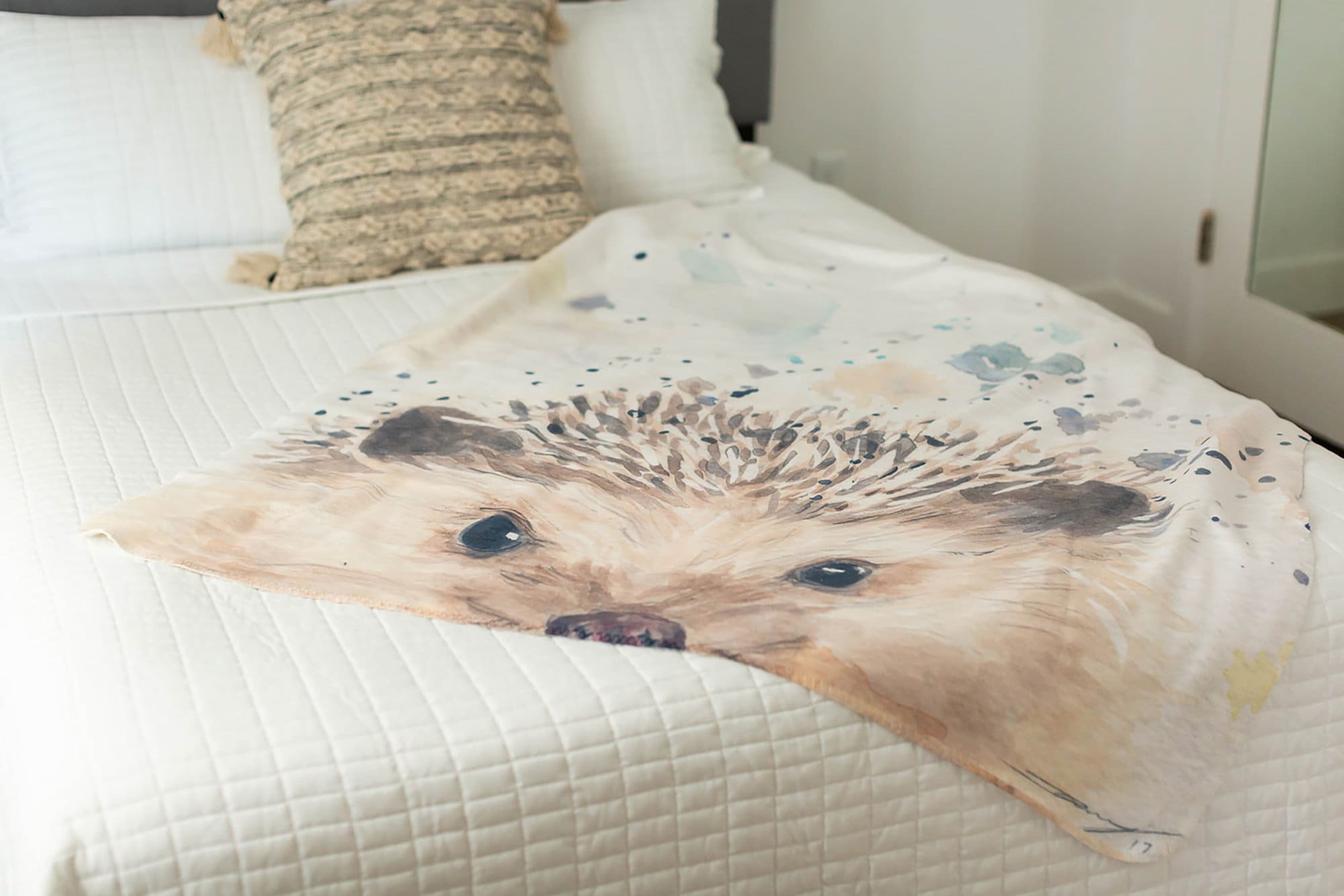 Hedgehog Throw Blanket Fleece Hedgehog Blanket Hedgehog Etsy