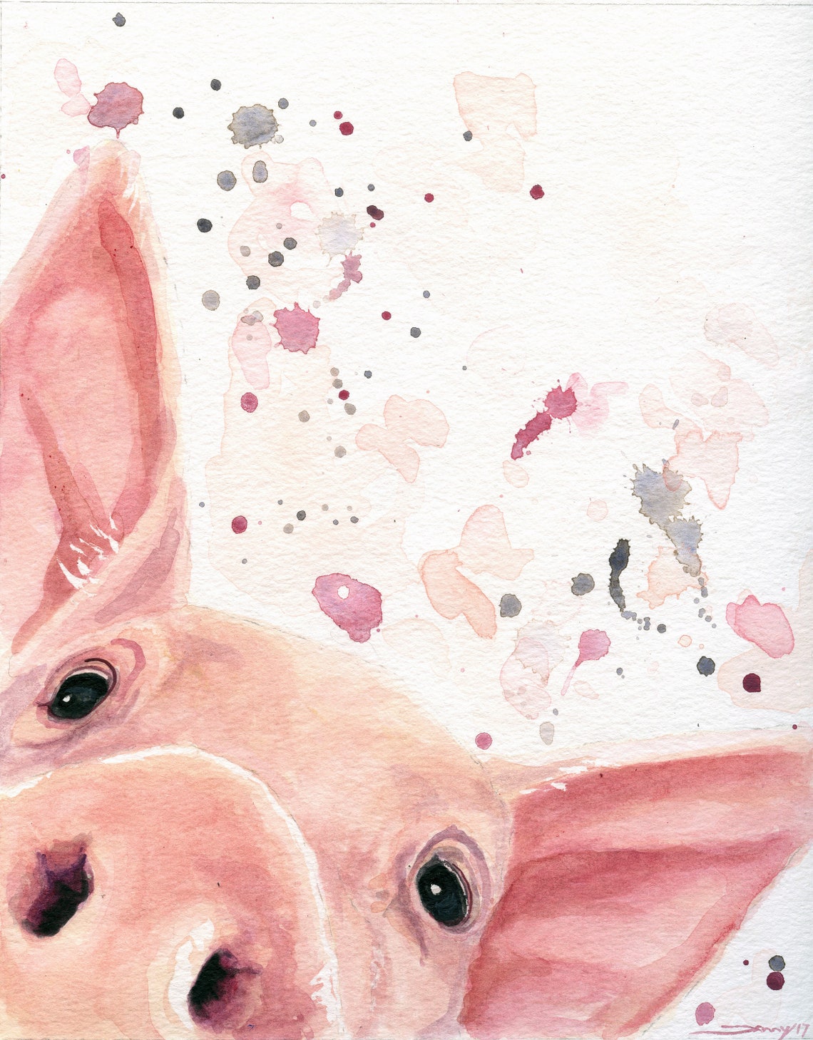 Pig Art Pig Canvas T For Her Farmhouse Decor Pig Etsy