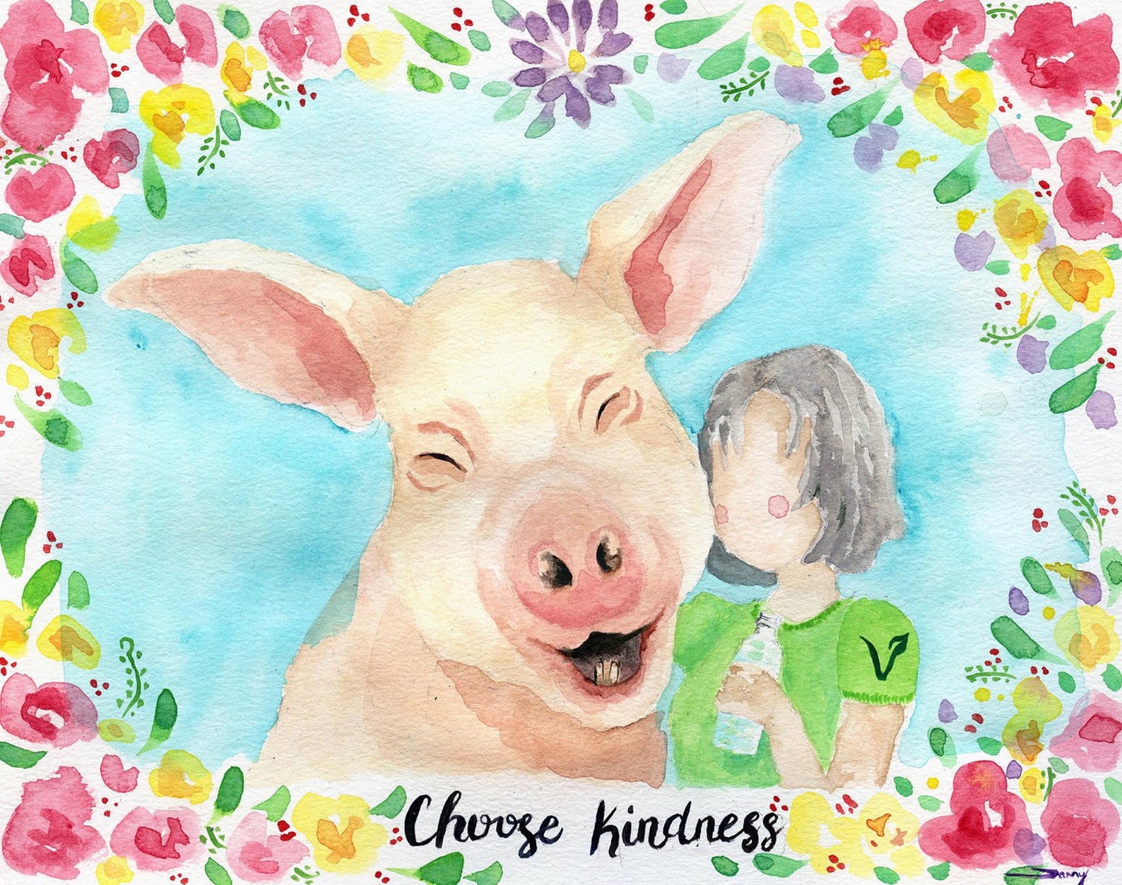 Vegan Art Pig Wall Art Vegan Home Decor Vegan Print Etsy