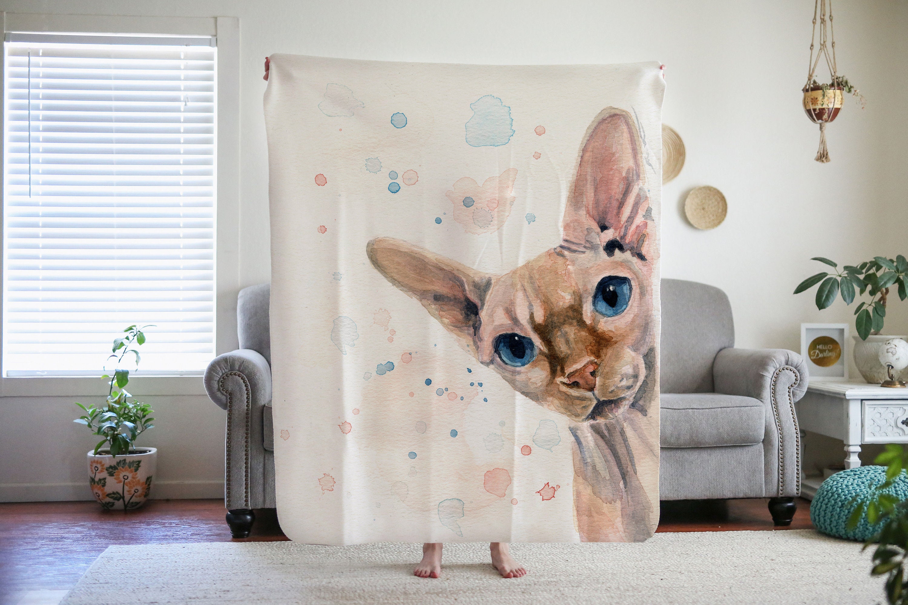 Sphynx Blanket Cat Throw Blanket Sphynx Cat Christmas Gift Etsy