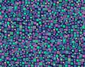 Blue Metallic Fabric Blue Square Fabric by the Yard Makower 2179 Quilting Blender Yardage Fat Quarter Fabric
