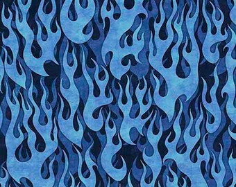 blue flame fabric etsy