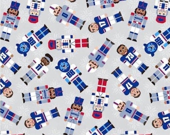 Holiday Buffalo Nutcracker Football Fabric / Buffalo Football Material / What a Catch Bills Mafia Football Fabric by Paintbrush Studio