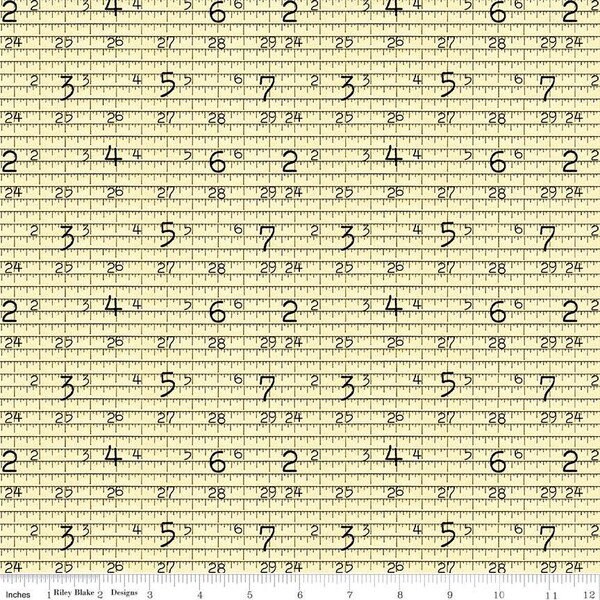 Notions Fabric Tape Measure Fabric by the Yard / Riley Blake Etsy