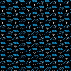 NFL Carolina Panthers Fabric / Licensed NFL Fabric from Fabric Traditions 58&quot; Wide / Football Fabric by the yard