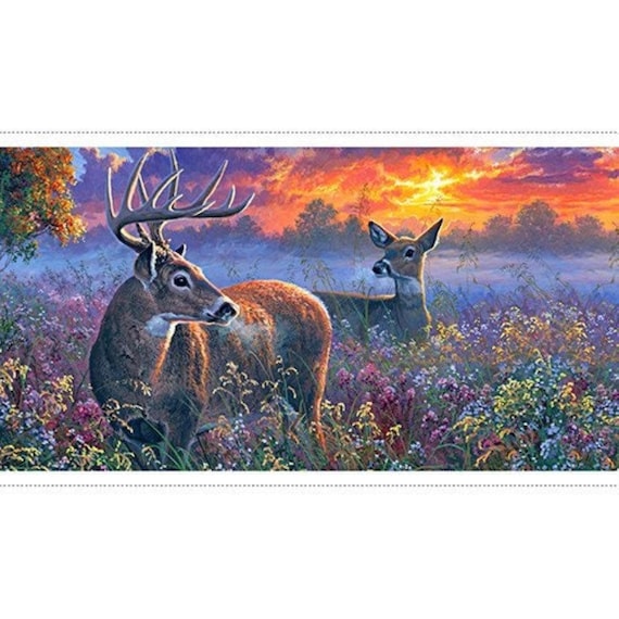 Deer Quilt Fabric Panel New Beginnings Wild Enchantment 24 Horizontal Deer Panel Panel Deer Fabric Panel Etsy Ireland