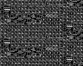 Periodic Table Stoff Meterware / Math & Science Kollektion von Timeless Treasures / Meterware und Fat Quarters erhältlich