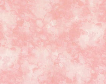 May include: A fabric swatch featuring a soft, mottled pattern in varying shades of light pink and white. The surface displays a blended, watercolor-like texture with irregular, cloud-like shapes distributed evenly across the entire material.