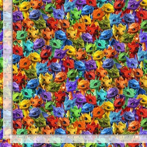 Packed Baby Drachen Stoff / Dragon Birdie / Timeless Treasures Dragons Birdie, lose Ware & Fat Quarters