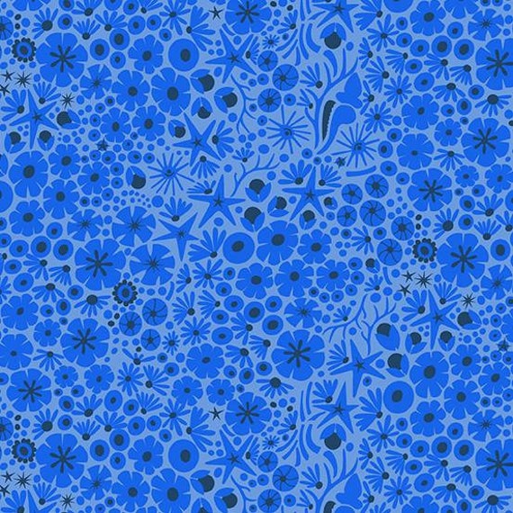 Blender Fabric / Blue Blender Fabrics Marine Blue Reef Fabric Etsy