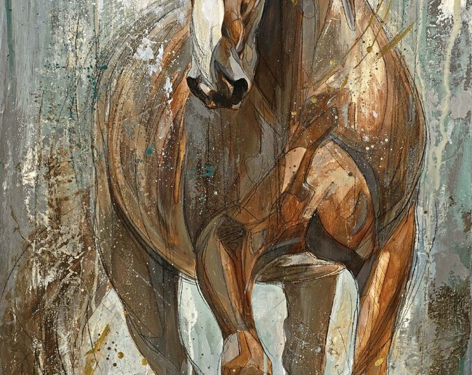Horse Fabric Panel / Spirited Horse Fabric Panel 24x43 Sold by the