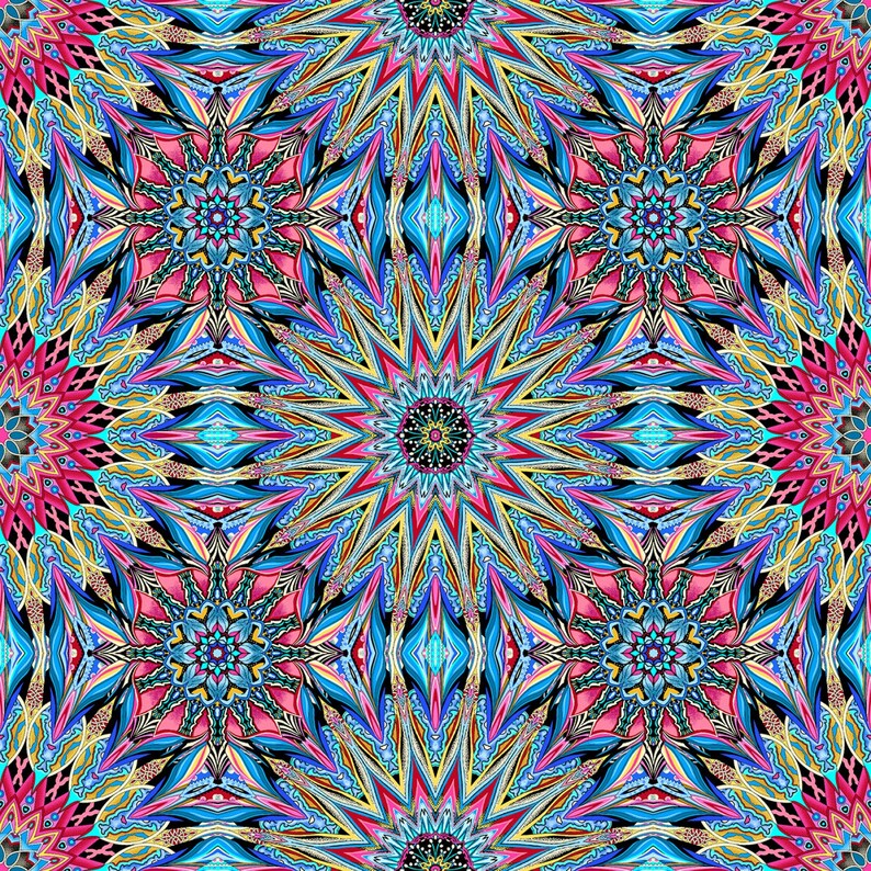 Blue Rio Abstract Blender Fabrics Benartex Abstract Fabric Spirals Fabric by the yard Fat Quarters