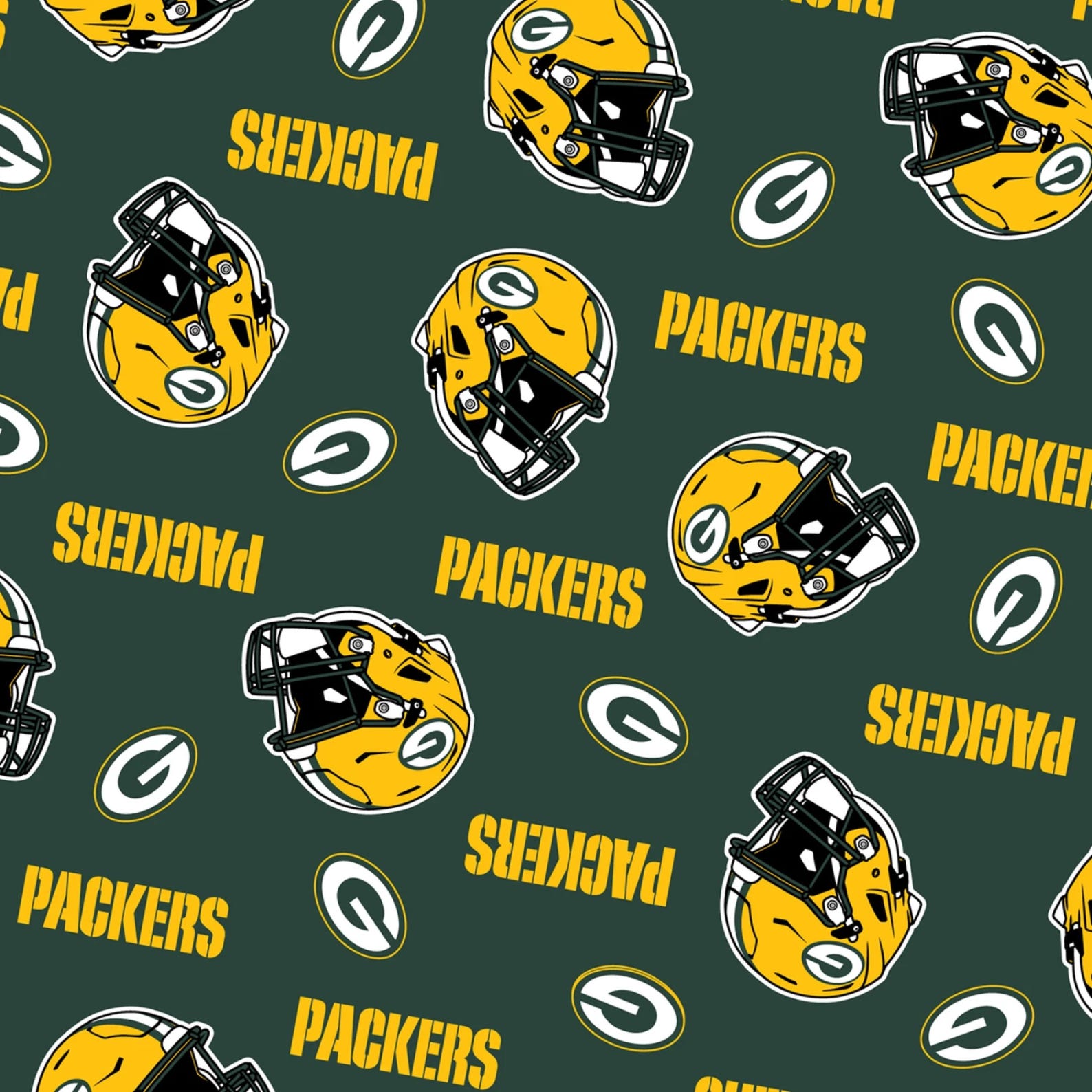 Packer Material NFL FLEECE Green Bay Packers Fabric / Licensed NFL Polar Fleece Fabric ...