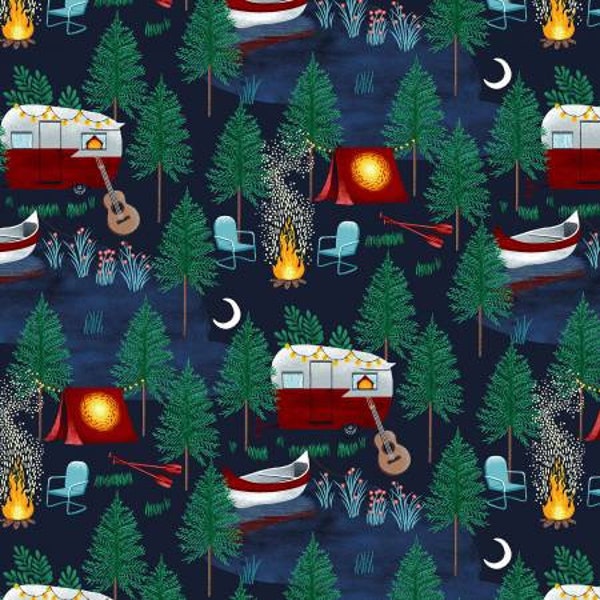 Camping Fabric Etsy