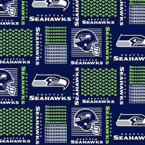 NFL Seattle Seahawks Fabric / Licensed NFL Fabric from Fabric Traditions 58&quot; Wide / Football Fabric by the yard