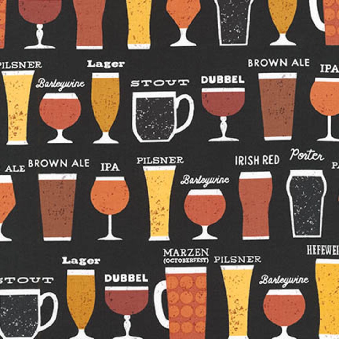 Cheers Beer Bottle Fabric by Robert Kaufman Celebration Beer Bottles